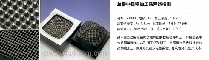 單根電極精加工揚(yáng)聲器格柵